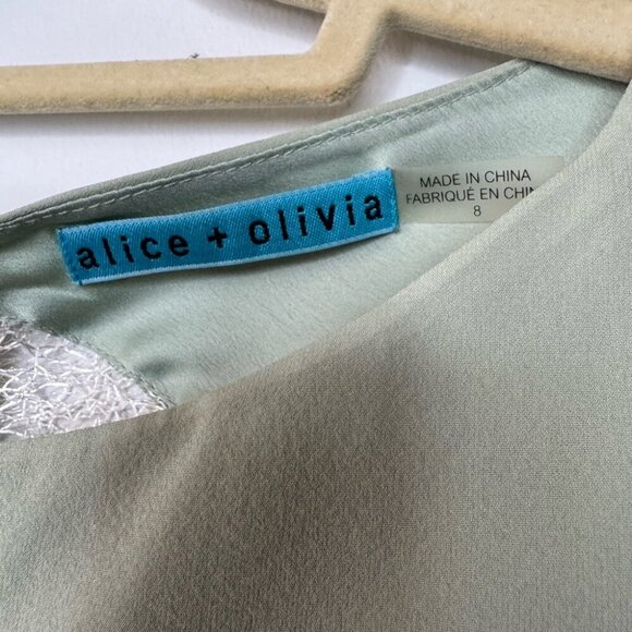 Alice + Olivia Sleeveless Top – Mint Green with Lace Back – Size 8 - Picture 3 of 12